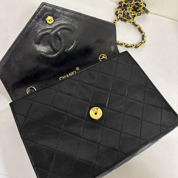 CHANEL Vintage Flap Bag Matelasse Quilted Lambskin Shoulder Chain Tote - Picture 11 of 15